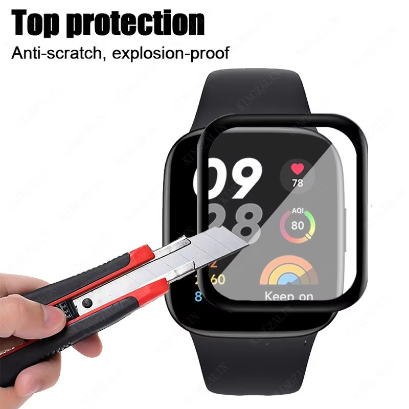 สายสิลิโคนกีฬาแบบนุ่ม + ฟิล์มกระจกนิรภัยสำหรับ for Smartwatch Redmi Watch 3 Active /3 Lite สายยาง แผ่นป้องกันหน้าจอ - รูปที่ 7