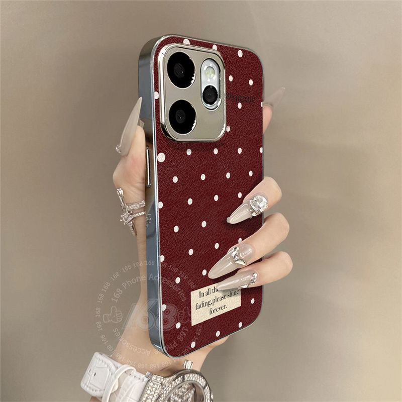 เคส OPPO Reno 15 Pro 15 5G เคส OPPO Reno 15 Pro Max 5G เคสแฟชั่นลายจุดสไตล์อินเทรนด์ กันกระแทก กรอบเคสชุบโลหะสุดหรู เหมาะสำหรับสาวๆ นักเรียน
