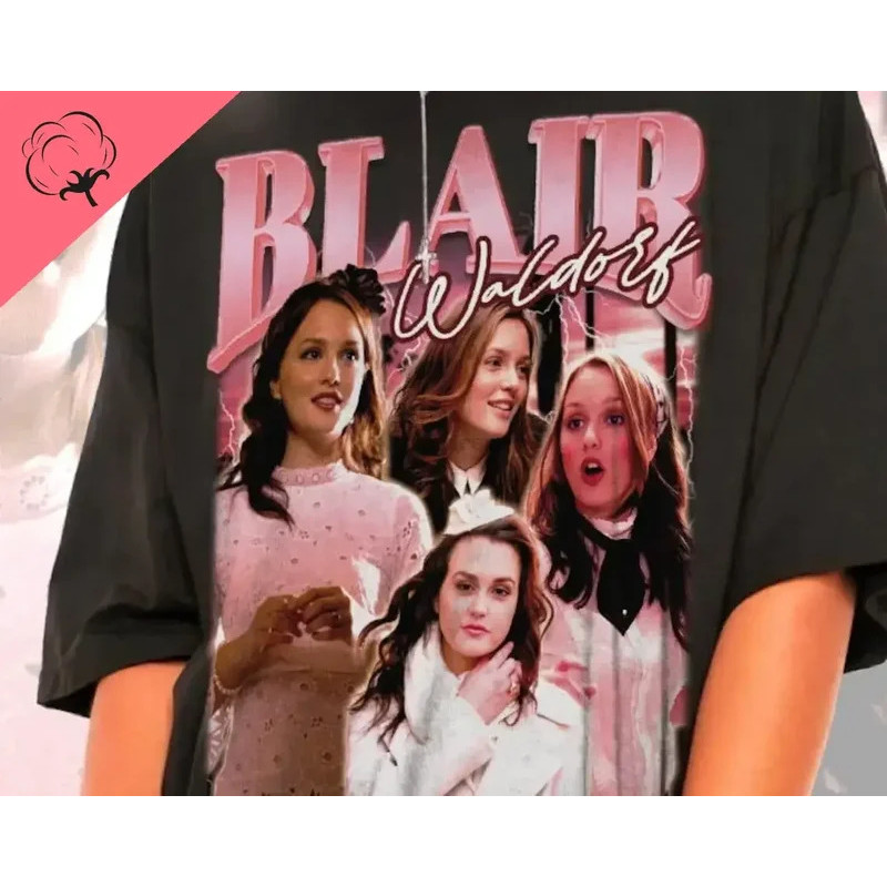แฟชั่นร้อน เสื้อเชิ้ตเรโทร Blair Waldorf เสื้อยืด Blair Cornely Waldorf เสื้อยืด Blair Waldorf Gossi