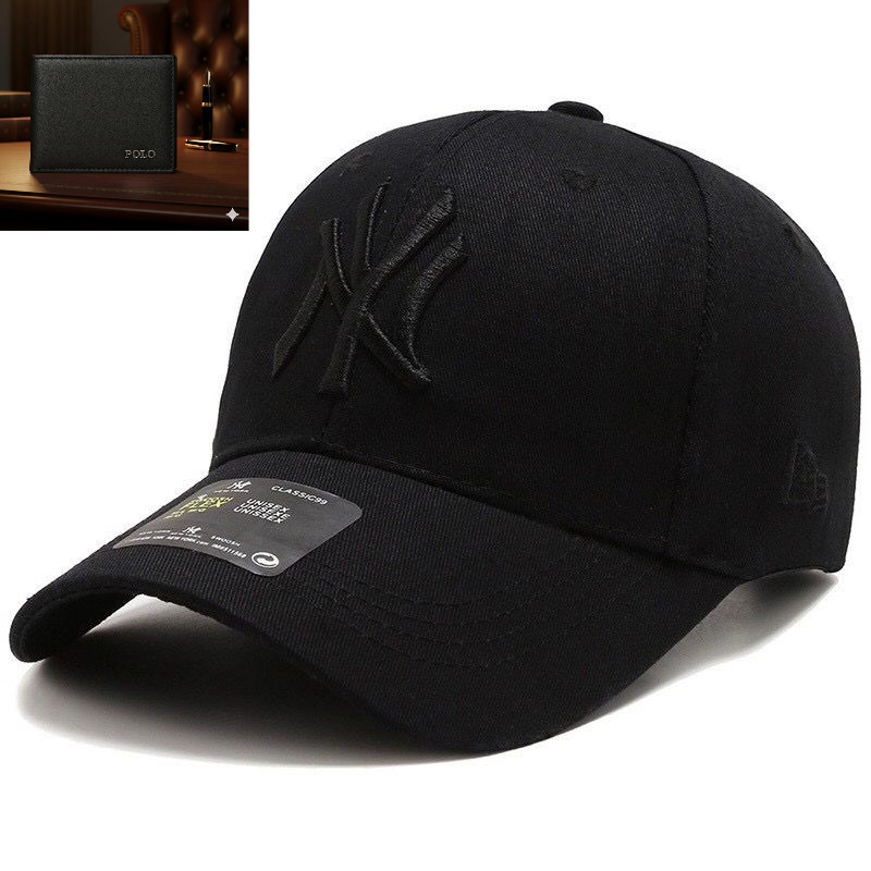 PITIH_COLLAUCTION HAT PACKAGE + HAT WALLET NY NEW YORK UNISEX MEN WOMEN / HAT PACKAGE ฟรี POLO WALLE