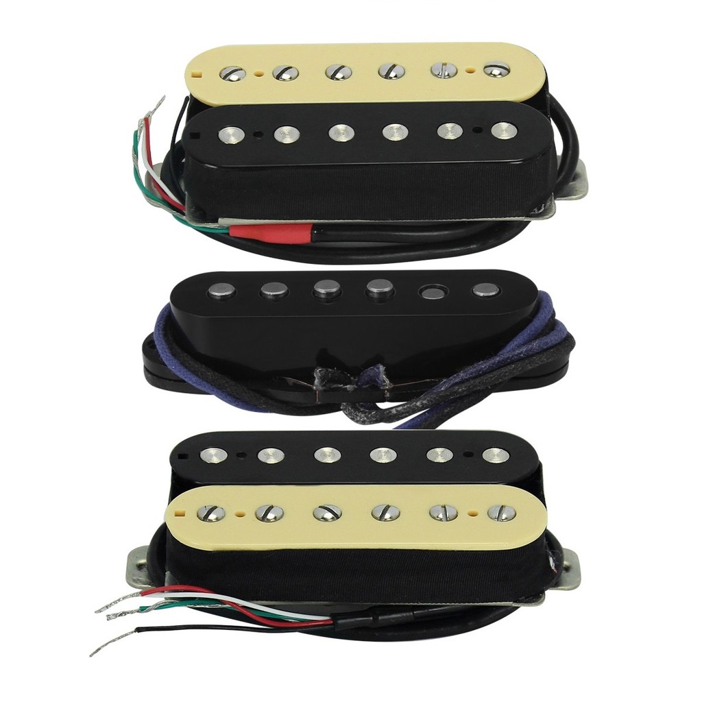 FLEOR 3PCS Alnico 5 กีตาร์ไฟฟ้ารถกระบะคอ + กลาง + สะพาน HSH 50/52/52 มม.ชุดกีตาร์อะไหล่