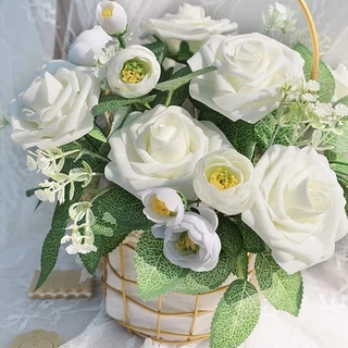 ดอกกุหลาบประดิษฐ์ หัวดอกเดี่ยว 8 ซม. ไม่มีใบ ไม่มีดอกก้าน สำหรับงาน DIY ตกแต่ง ของขวัญ