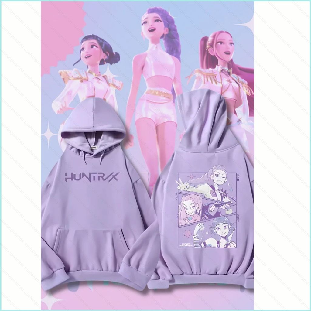 XS1 KPop Demon Hunters HUNTR/X Hoodie Anime Sweatshirt Unisex แขนยาว XS1