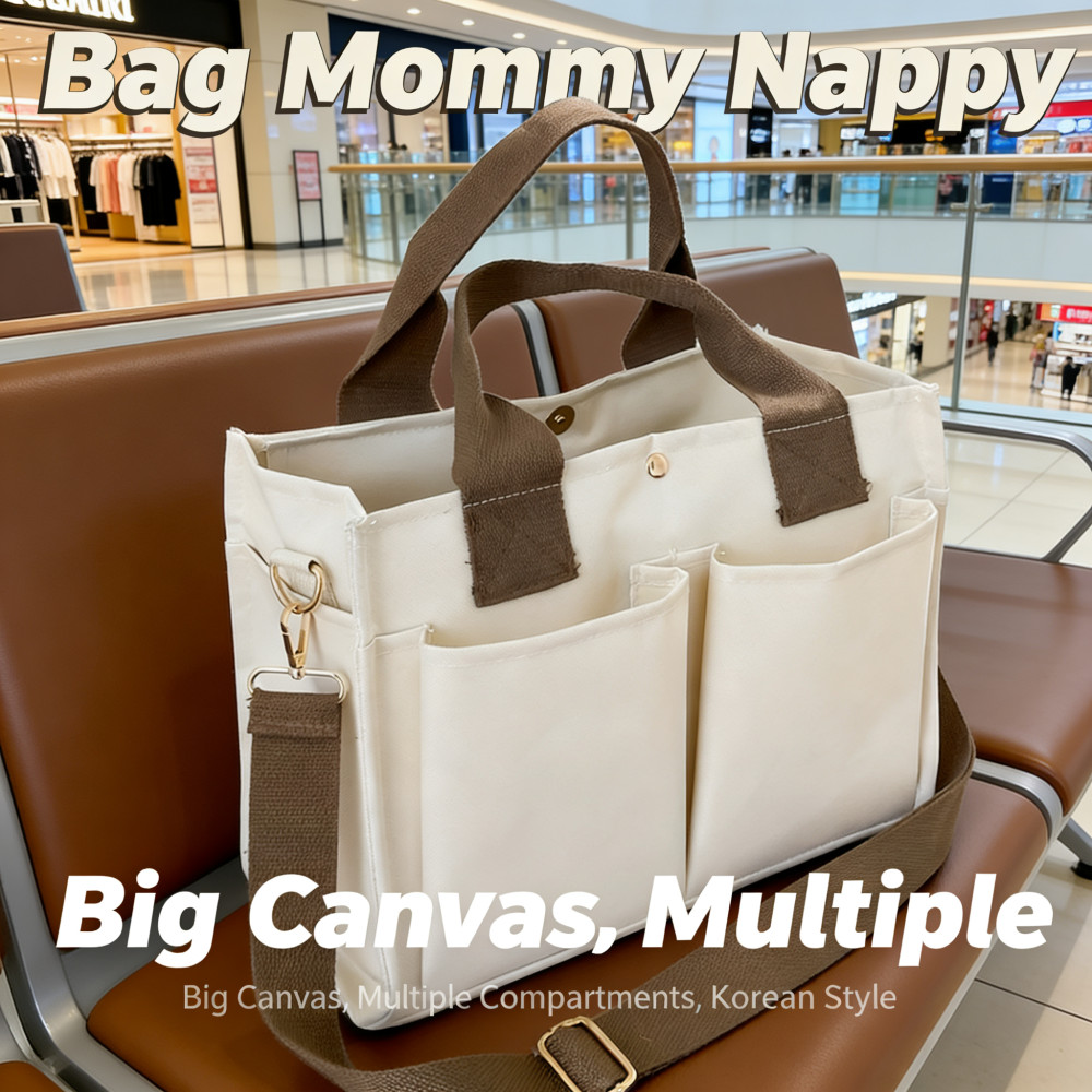 Big Mommy Bag Mommy Nappy Canvas ช่องใส่เกาหลี/