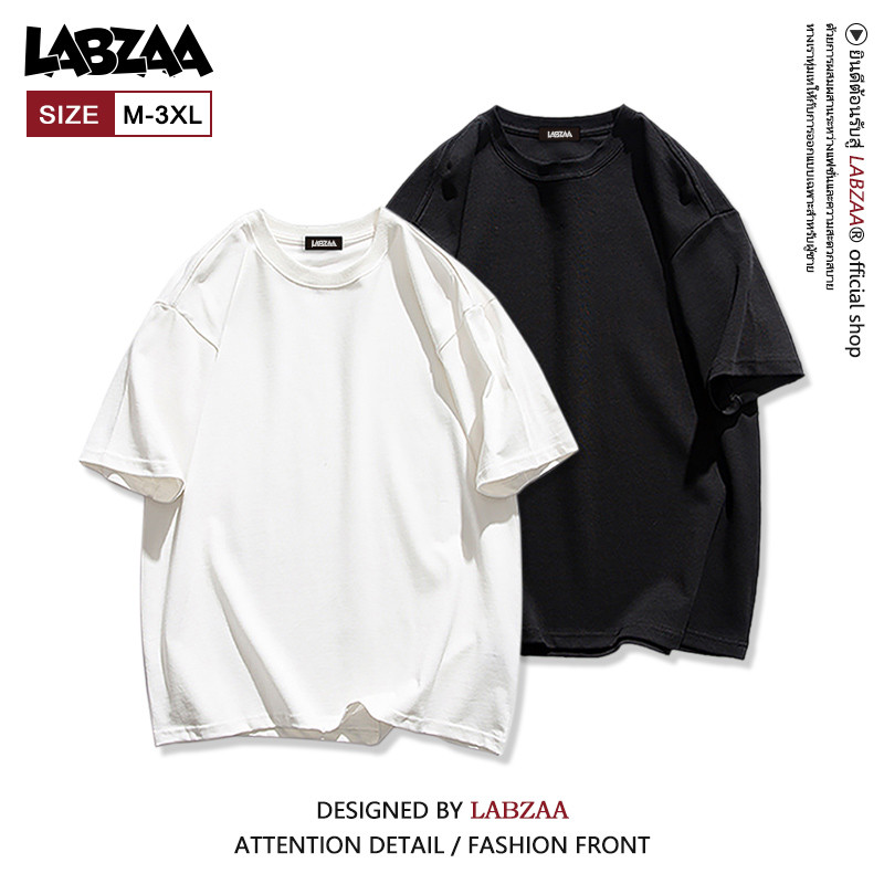 【ของพร้อมส่ง ส่งใน 24 ชั่วโมง】LABZAA เสื้อยืดแขนสั้นคอกลม✨วินเทจฟอกน้ำ สะดวกสบาย Oversized ระบายอากาศ ผ้าฝ้าย100% YG0