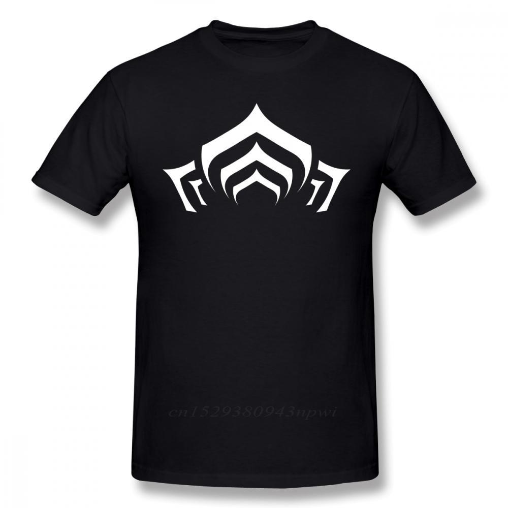 COD- Warframe T Shirt Warframe Lotus Symbol White T-Shirt Print  Cotton Tee Shirt Mens Beach Short S