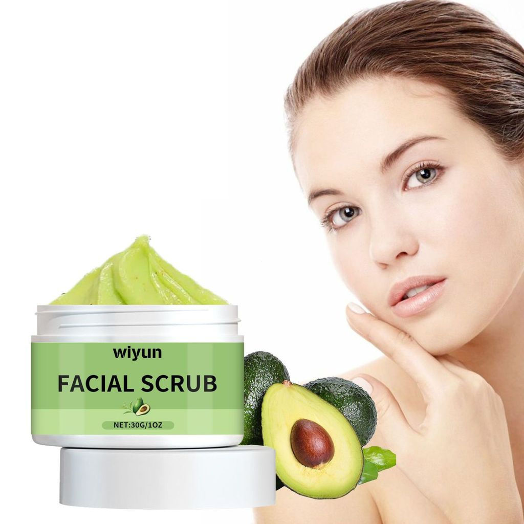 New Product#WIYUN Avocado Facial Scrub Clean facial skin, exfoliate gently without irritation, facia