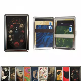 ARRIVEOK Vintage Card ,สไตล์วินเทจอเนกประสงค์ออกแบบโลหะ,Elegant Easy SnapโลหะวัสดุMulti-function Cash ID Card Holder