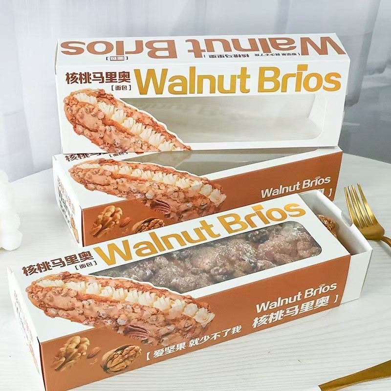 Hot Dog Box Walnut Mario Bread Box Window Paper Box Hot Dog Box Sandwich Sandwich Bread Box