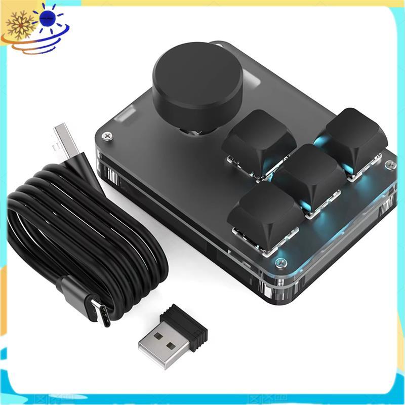 [Xenia] 4 คีย์ RGB USB C 2.4G Mini Macropad Macro Programming คีย์บอร์ดสําหรับเล่นเกม Hot Swap Custo