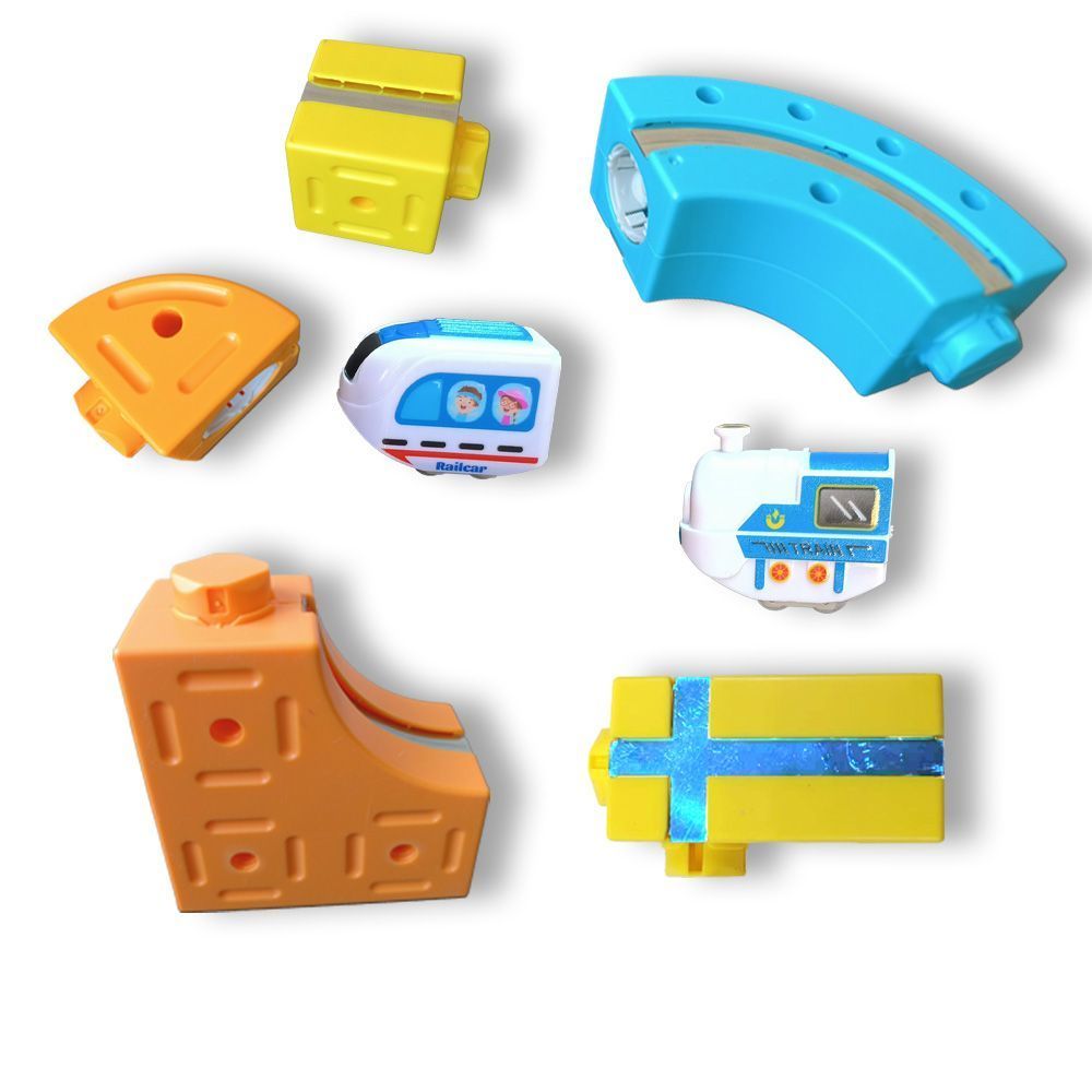 เด็กการศึกษา Magic Track Cube Boy DIY Building Block ประกอบของเล่น