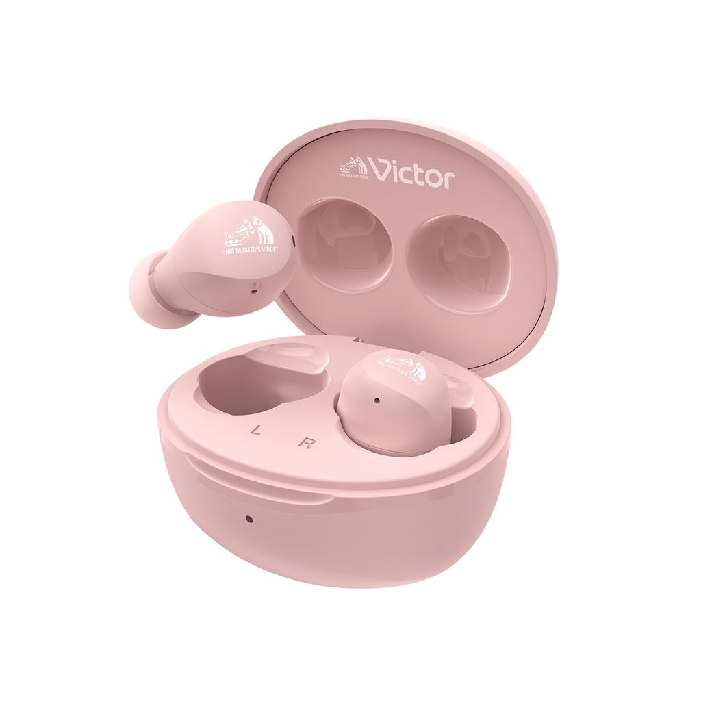 JVC Kenwood Victor HA-A6T-P Wireless Earbuds Bluetooth Ver.5.4 Total 23 Hours Playback Microphone Co