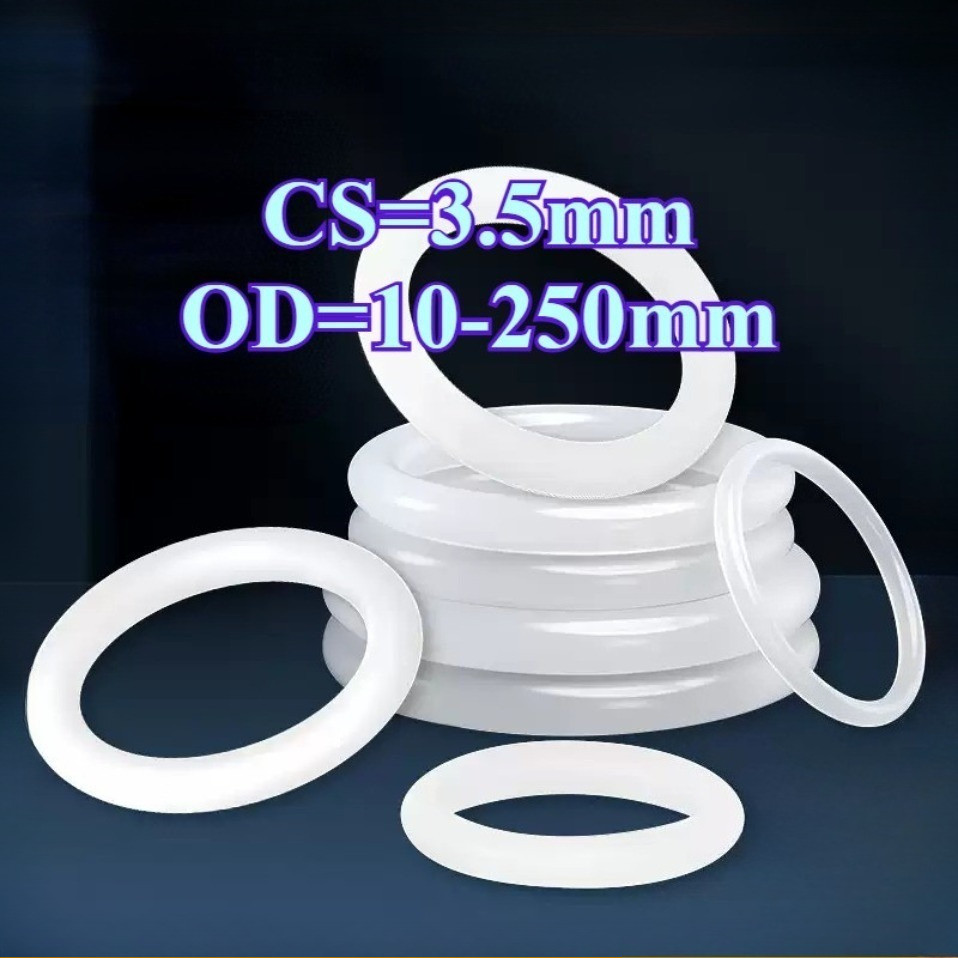 VMQ ORing O-ring แหวนยางซิลิโคน โอริง ปะเก็นแหวนซีล สีขาว แบบเปลี่ยน(CS3.5mm*OD10-250mm ) [CYG-FC-9]