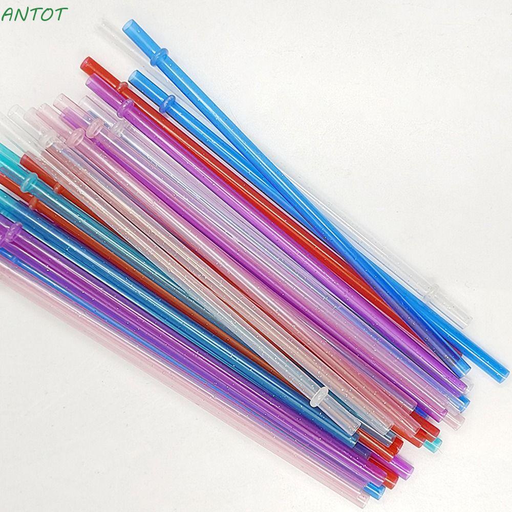 ANTOT 1PC ผงทองหลอดพลาสติก,แบบพกพารถ Travel Cup Straw Glitter Straw, ของขวัญนํากลับมาใช้ใหม่ถ้วยอุปก