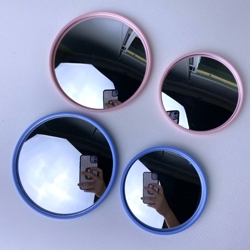 33rdthings กระจกถ่ายรูป กระจกเซลฟี่ ขอบสีฟ้า-ชมพู มี 2 ขนาดให้เลือก 7.5 กับ 9.5 ซม.