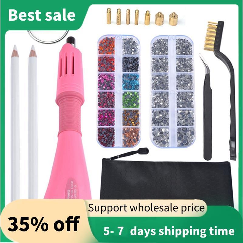 Hot Fix Rhinestones ชุด Hot Fix Applicator Hot Fix แก้วคริสตัล Rhinestone Iron-on Wand