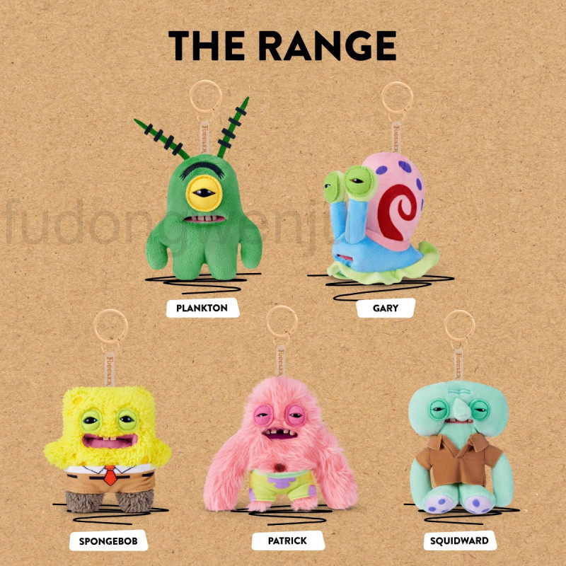 Fuggler X SpongeBob Squarepants พวงกุญแจ 5" ตลกน่าเกลียดมอนสเตอร์ตุ๊กตาพวงกุญแจสะสมของเล่น