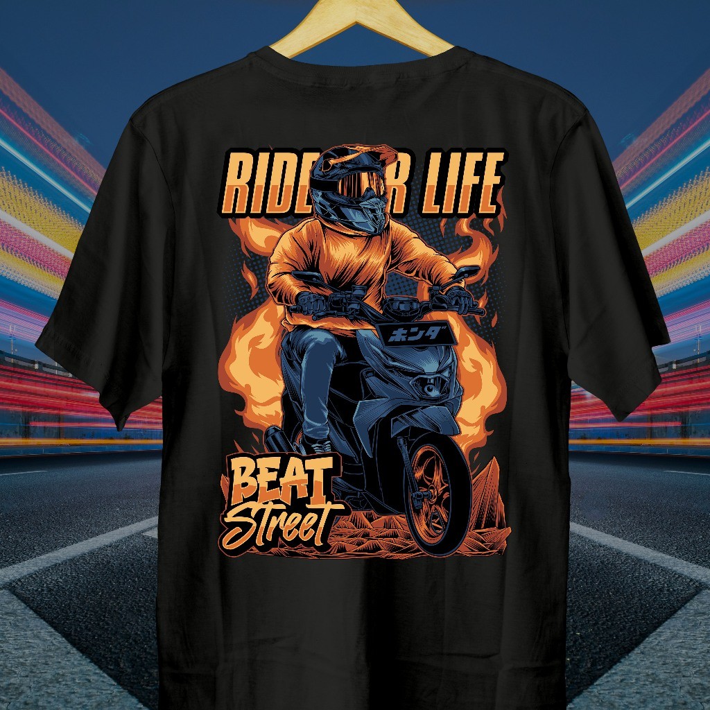 เสื้อยืดมอเตอร์ไซค์ Beat Street Rider // Beat Street Rider เสื้อยืด // Beat Street Shirt // Beat Str