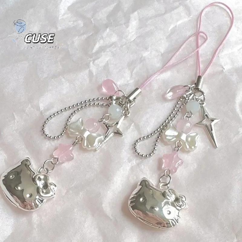 Sanrio Hello Kitty Phone CHAIN pendant สำหรับกระเป๋าเป้และกุญแจ-ของขวัญน่ารักสำหรับเด็กผู้หญิง