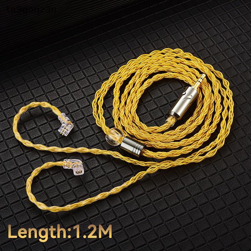 ZN qkz สายหูฟัง T1 8สายทองแดงชุบเงินสายอัพเกรดสายหูฟังแบบมีสาย3.5มม. สำหรับ zxn zxt AK6 ZS10 edX Pro zsr CCA N