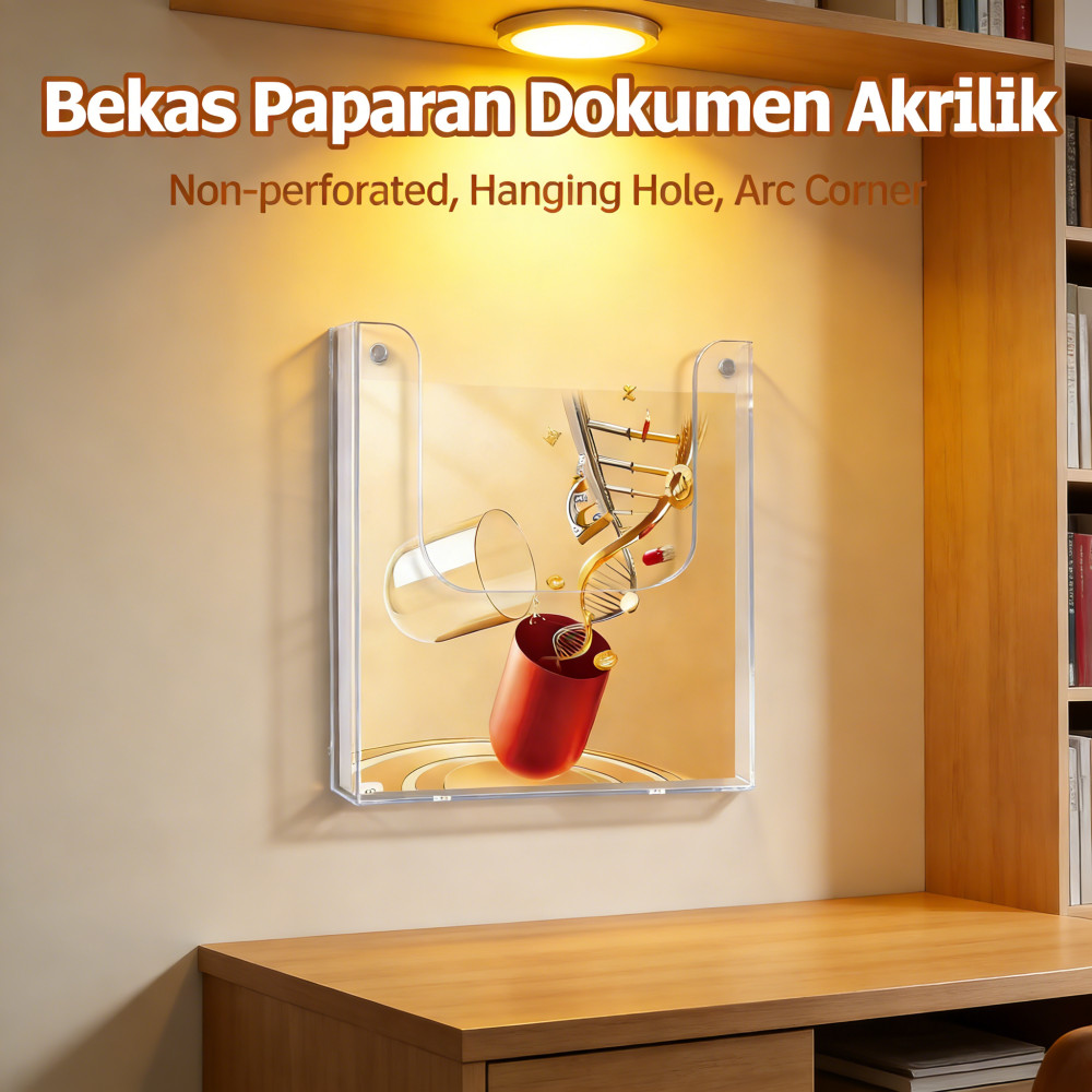 ที่วางติดผนัง A4 Dokumen Akirik /Brochure /File /Clipboard Bekas