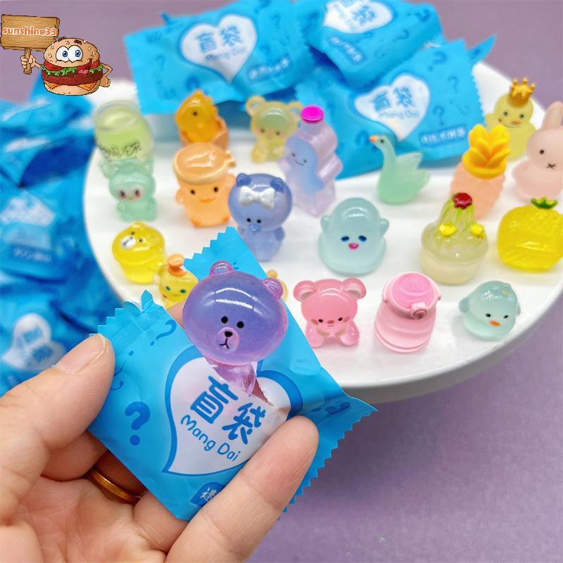 Sun 10pcs น่ารัก Mini จําลองสัตว์รุ่นกล่องตาบอดของเล่น Action Surprise ตุ๊กตาตัวเลขปลอม Candy Guess 