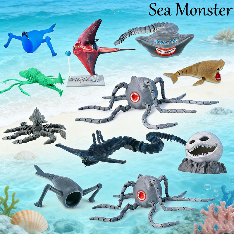 Sea Monster 3D รุ่น Sea Eater El Gran Maja Ghost Leviathan Action Figure พวงกุญแจสําหรับของขวัญเด็ก