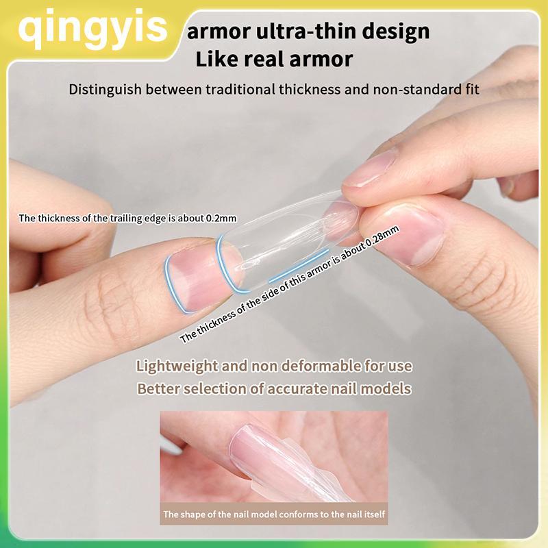 [qingyis] 180 ชิ้น/กล่องแซนวิช Dual Nail Forms 15 ขนาด Extensions-Dual Forms Coffin Almond Nail Form
