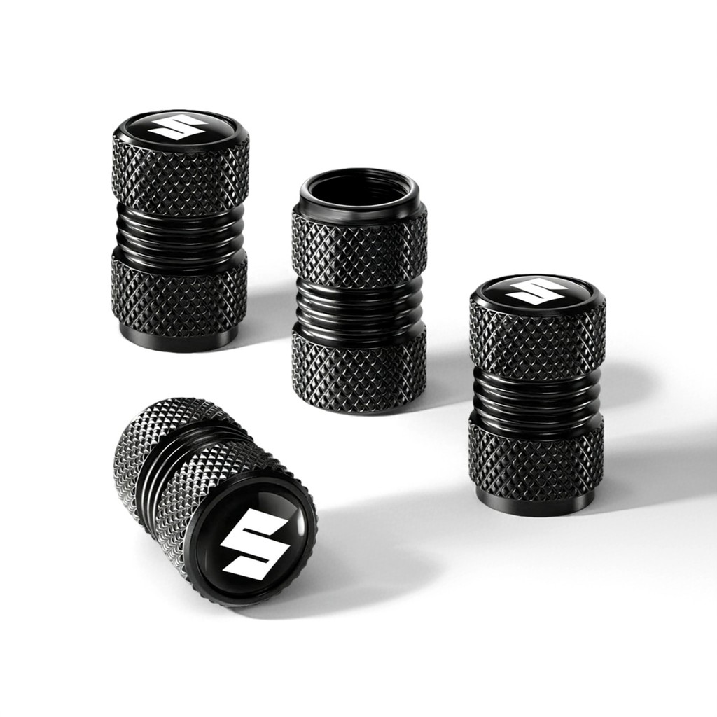 4 ชิ้น Air Valve Caps สําหรับ Suzuki Jimny IV (5 ประตู) 2023 2024 2025, Precision อลูมิเนียมยางวาล์ว End Caps ยานยนต์ยางอุปกรณ์เสริม