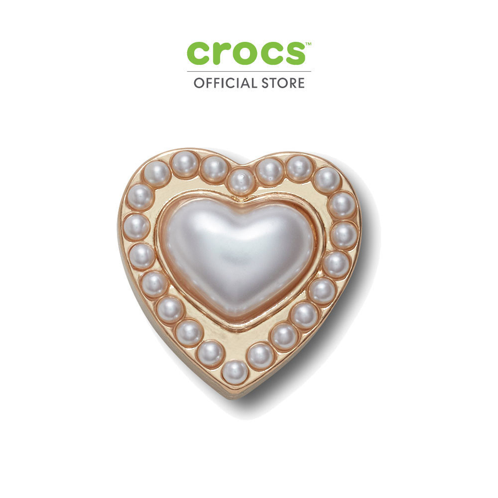 CROCS ตัวติดรองเท้า JIBBITZ GOLD PEARL HEART