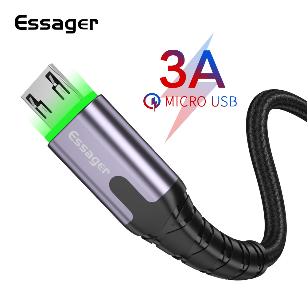 สายชาร์จ Essager Micro USB พร้อมการชาร์จเร็ว LED