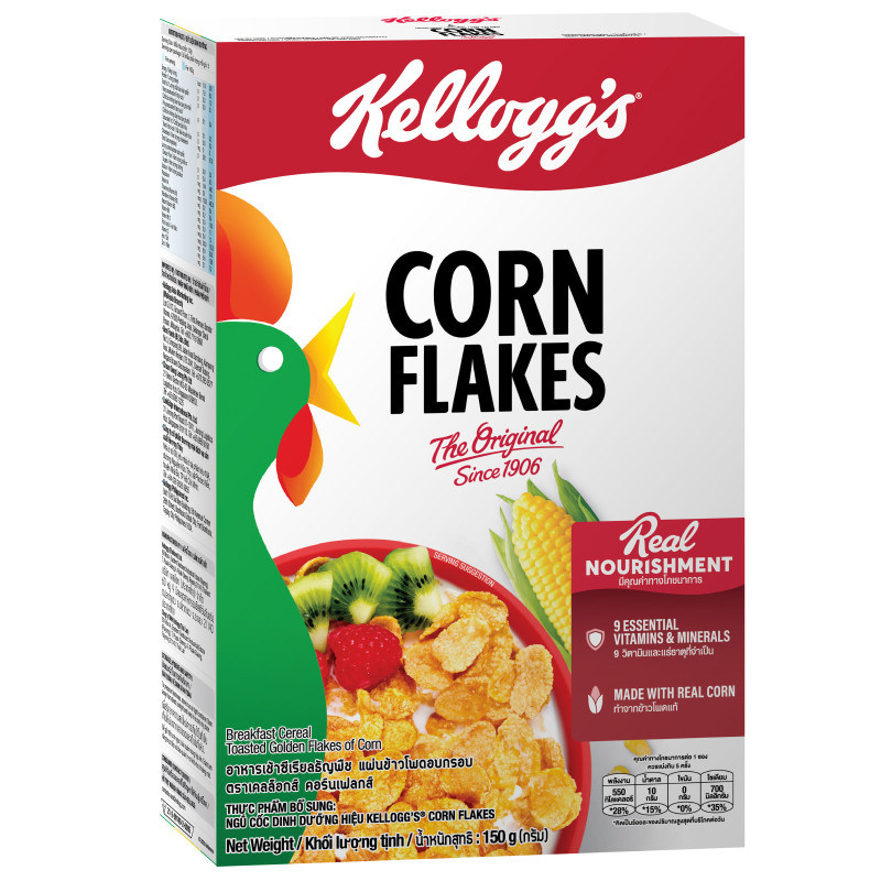 เคลล็อกส์อาหารเช้าคอร์นเฟลกส์ 150กรัม Kelloggs Cereal Cornflakes 150g. [หมายเลขบาร์โค้ด 8852756303056]