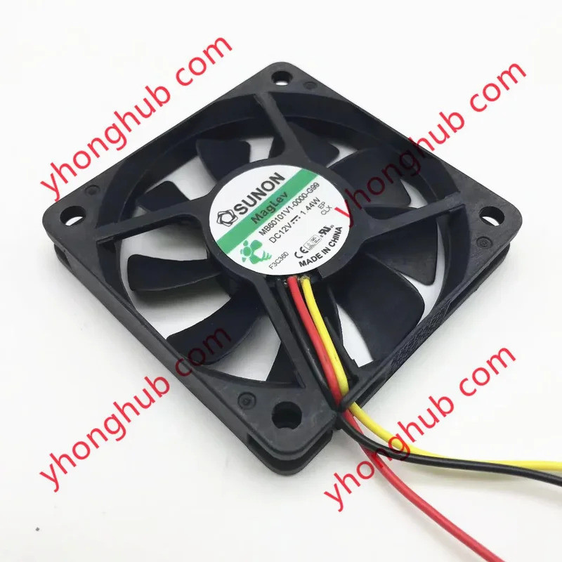 SUNON MB60101V1-0000-G99 DC 12V 1.44W 60x60x10mm พัดลมระบายความร้อนเซิร์ฟเวอร์