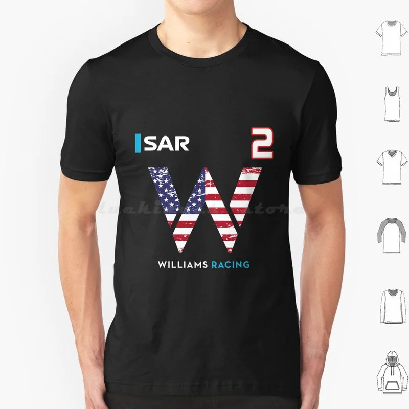 เสื้อยืด Logan Sargeant 2 Williams ไซส์ 6XL ผ้าฝ้าย เสื้อยืดเท่ๆ Logan Sargeant Logan Sargeant Ls2 L