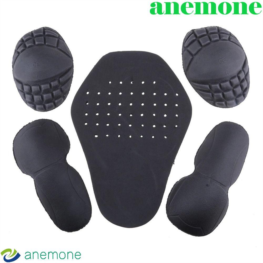 ANEMONE อุปกรณ์ป้องกันรถจักรยานยนต์ป้องกันรถจักรยานยนต์สีดํากลับเกราะข้อศอกเกราะ Biker อุปกรณ์ 5 ชิ้