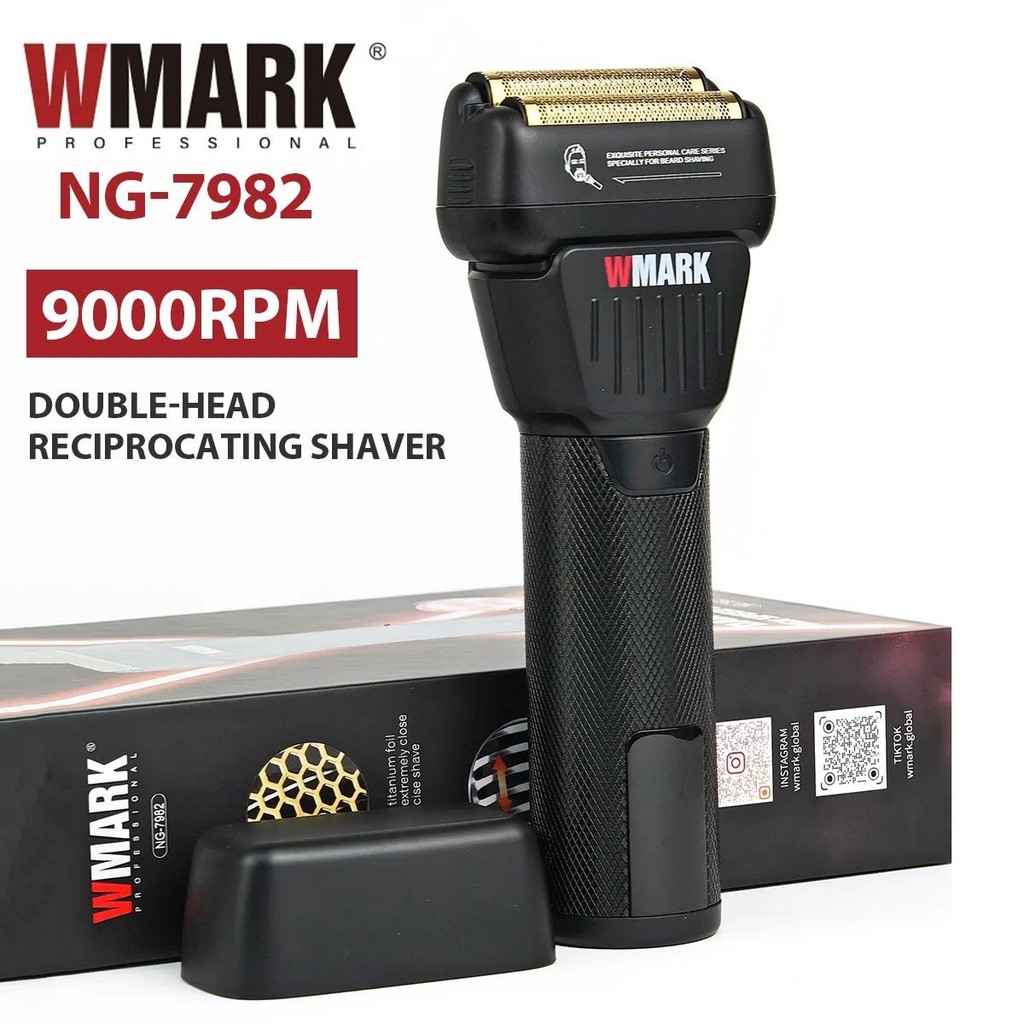 WMARK NG-7982 Professional Hair Trimmer 9000RPM จอแสดงผล LCD เครื่องโกนหนวดฟอยล์ไทเทเนียมชุบใบมีดคู่