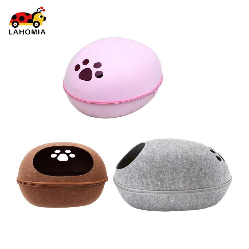 [Lahomia] Felt Cat Bed Cave Pet Sleeping Bed Hideaway Bed for Puppy Indoor Cat Kitty