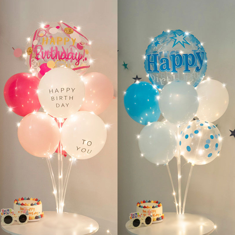 เด็กแรกวันเกิดบอลลูนตารางคอลัมน์ลอยวงเล็บพรรคตกแต่งฉากเค้าโครงการพิมพ์โปร่งใสบอลโลกลอย uts