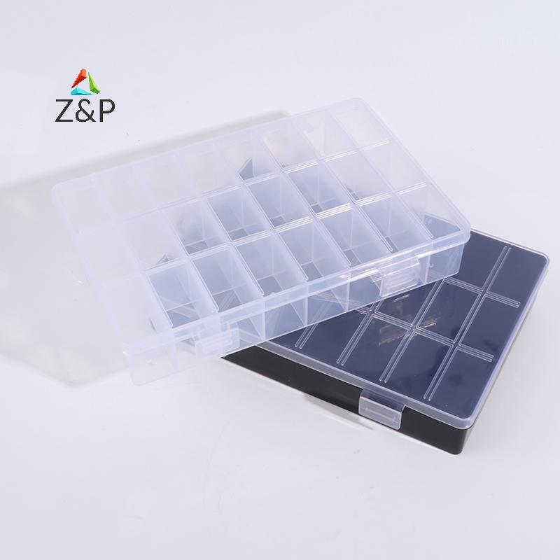 Z&P กล่องเครื่องประดับใส 24 กริดพลาสติกลูกปัดคอนเทนเนอร์ต่างหู Organizer COD