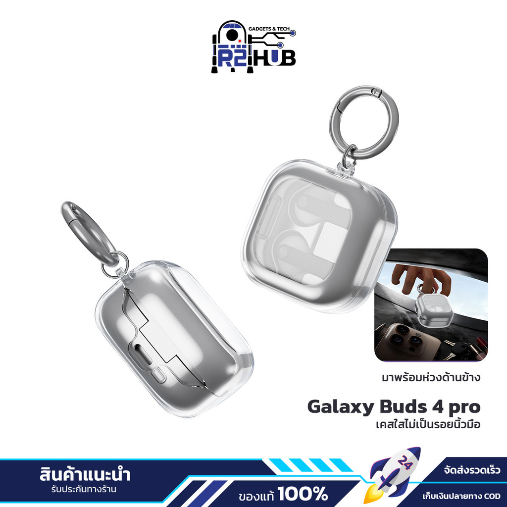 เคสหูฟัง Samsung Galaxy Buds4 Buds4Pro วัสดุTPU ป้องกันรอยขีดข่วน รองรับการชาร์จ ไม่ต้องถอดเคส