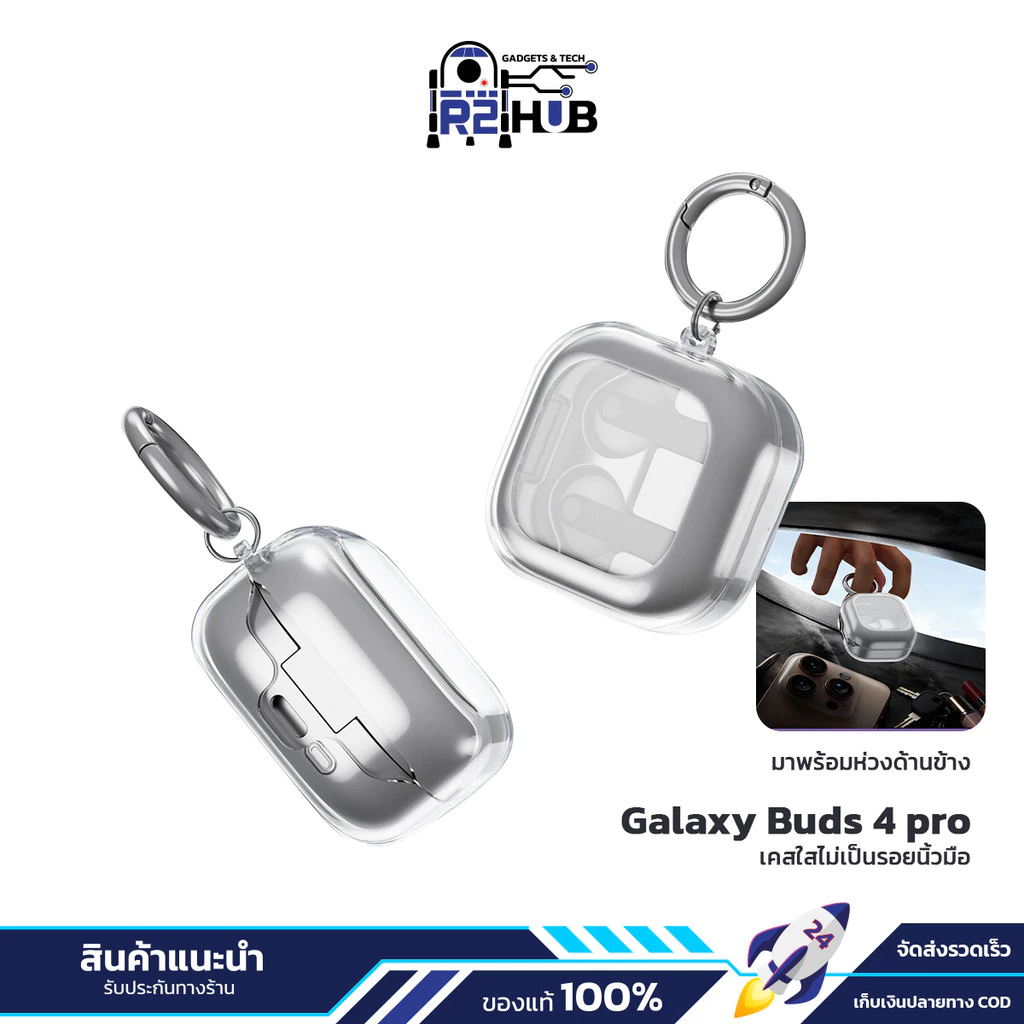 เคสหูฟัง Samsung Galaxy Buds4 Buds4Pro วัสดุTPU ป้องกันรอยขีดข่วน รองรับการชาร์จ ไม่ต้องถอดเคส