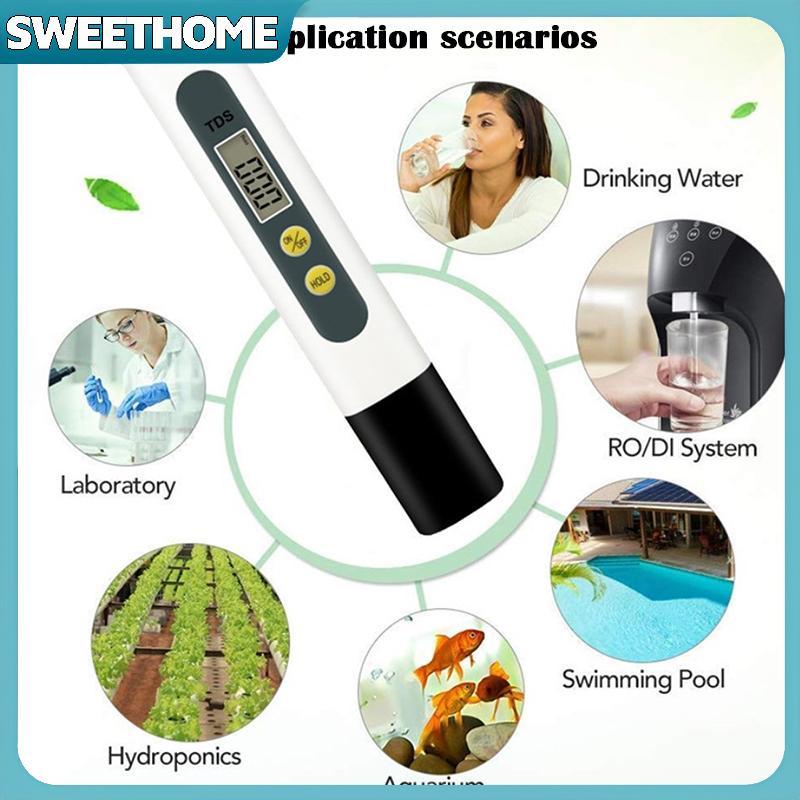 SWEETHOME 0.01 Tds Ec PH Meter สําหรับปากกาทดสอบ PH ดิจิตอลคุณภาพน้ําช่วง 0-14 PH