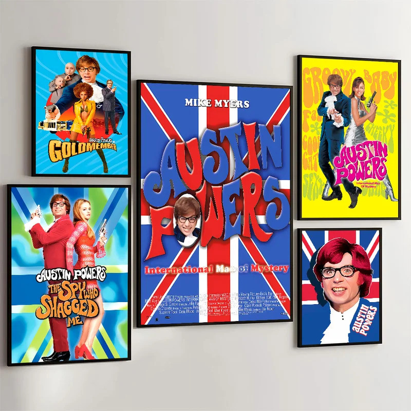 1PC Austin Powers ภาพยนตร์โปสเตอร์โปสเตอร์ Retro กระดาษคราฟท์ DIY Room Bar Cafe ความงาม Art Wall ภาพ