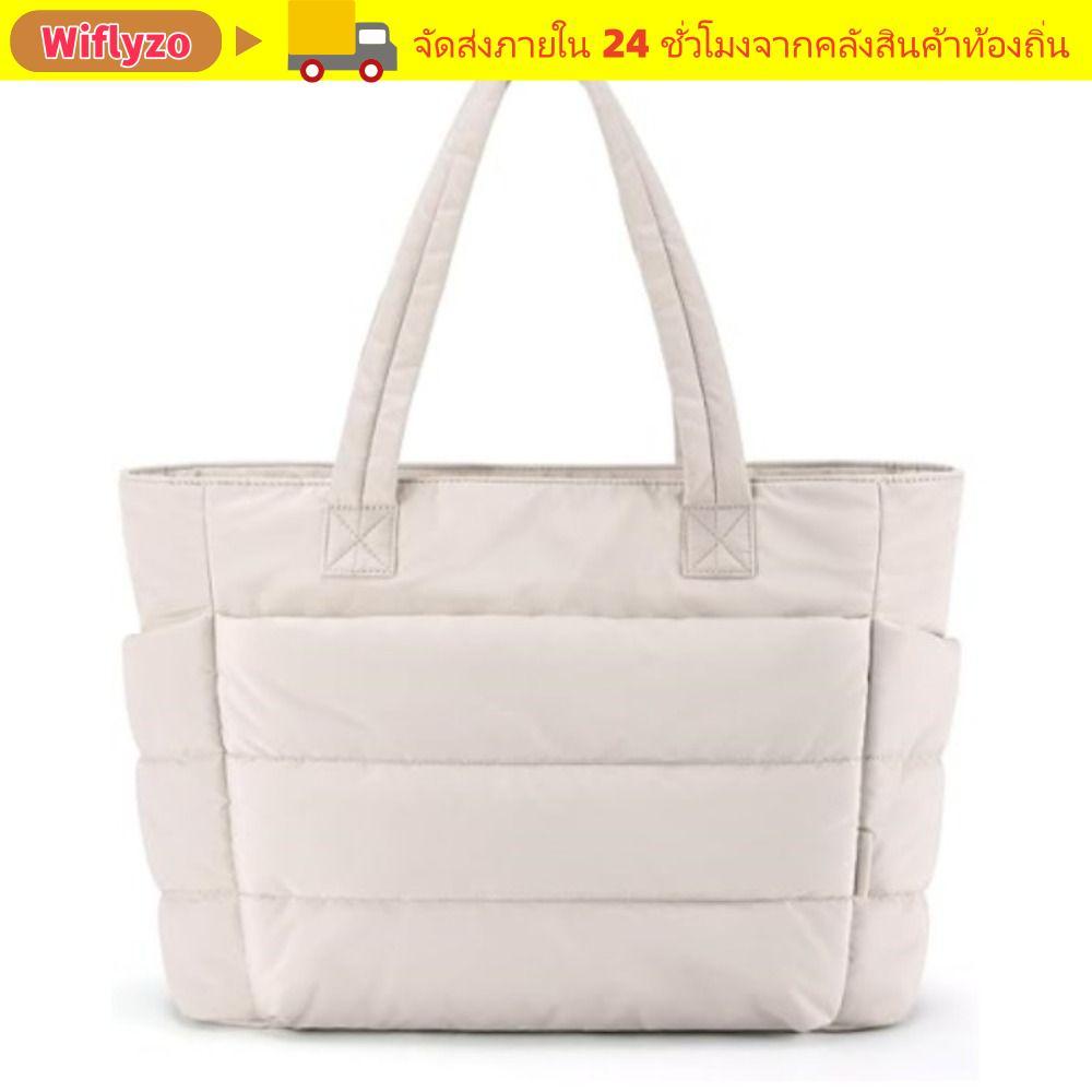 WIFLYZO Fluffy Puffer กระเป๋าถือ, Casual หลายกระเป๋าผู้หญิงกระเป๋า,แฟชั่นขนาดใหญ่ความจุ Messenger กระเป๋าสะพายสําหรับการเดินทางทํางาน Beach Gym Store