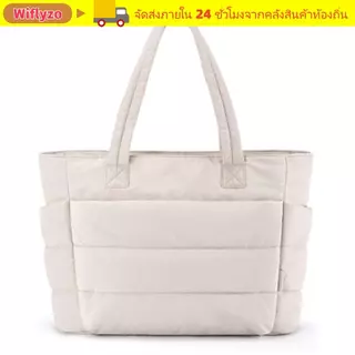 WIFLYZO Fluffy Puffer กระเป๋าถือ, Casual หลายกระเป๋าผู้หญิงกระเป๋า,แฟชั่นขนาดใหญ่ความจุ Messenger สะพายสําหรับการเดินทางทํางาน Beach Gym Store