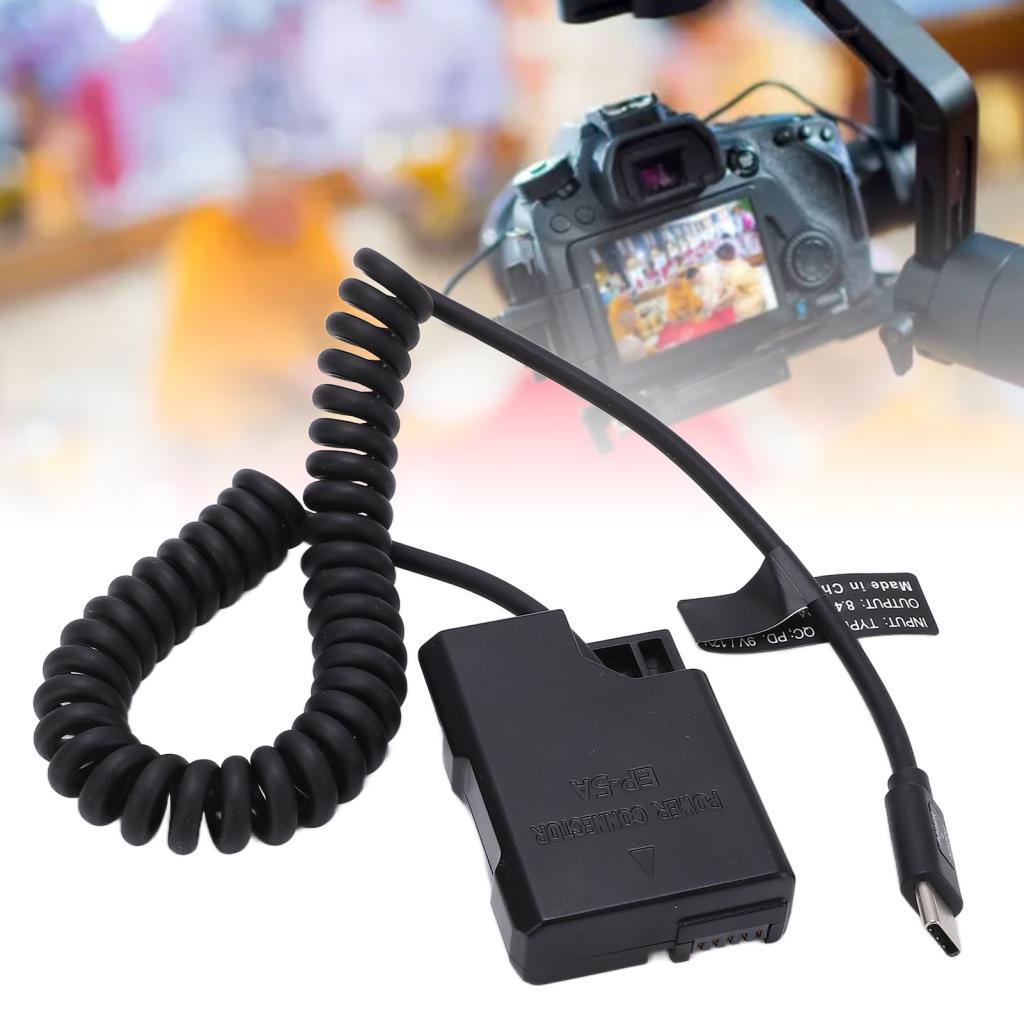 Alwaysonline ENEL14 Dummy Battery 35?90 ซม.สาย TypeC 9V/12V ล่าสุดถอดรหัส 8.4V 2A สําหรับกล้องดิจิตอ