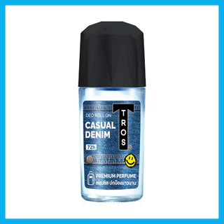TROS Deo Roll On Casual Denim 45ml ผลิตภัณฑ์ลดเหงื่อและระงับกลิ่นกาย ทรอส หอมชิล ปกป้องยาวนาน.