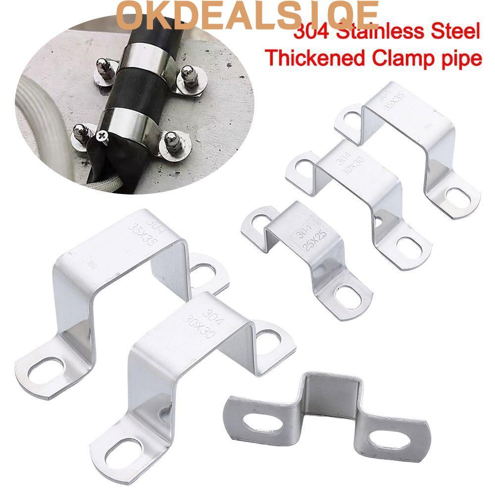 OKDEALS1QE Ohm Tube Card,คลิปประปากระชับHorsebackท่อClamp,Thicken Fastening Buckles 304 สแตนเลสM-รูป