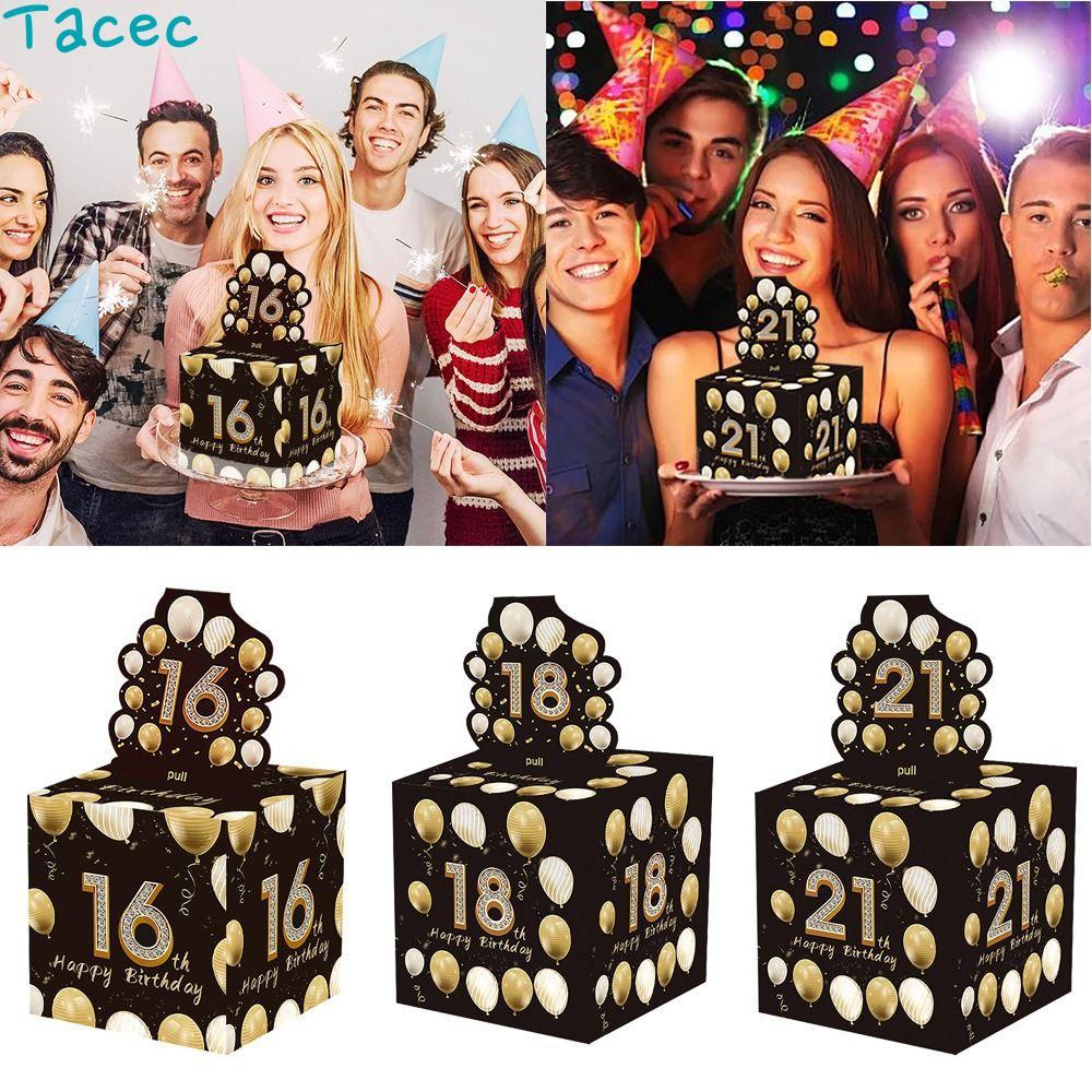 กล่องเงินวันเกิด ANAMA, 16th 18th 21st Happy Birthday Cash Pull Gift Boxs, Fuuny Birthday Creative P