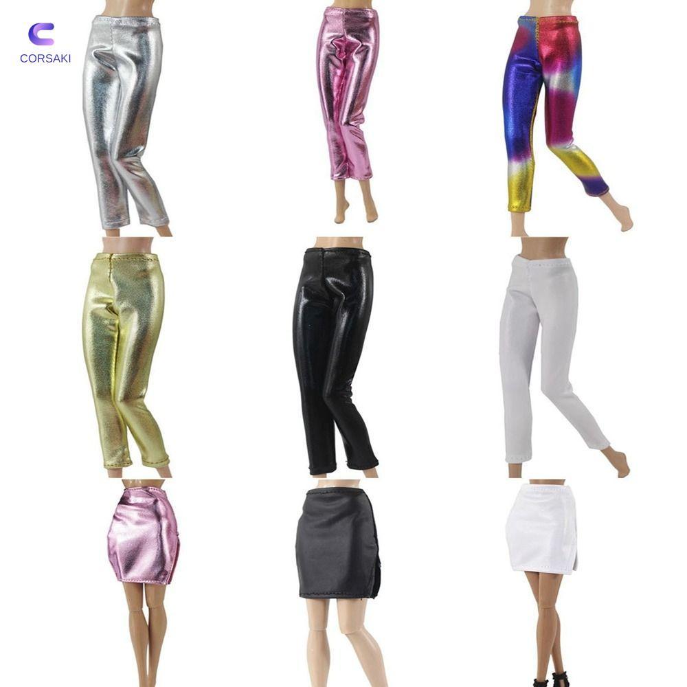CORSAKI Doll Leather Pants, Fashion Casual Wears Floral Jeans Pants, Doll Pants 11.5" Dolls/1/6 BJD 